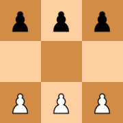 Initial setup of Hexapawn