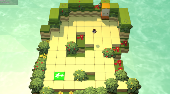 The map generated by gpt2-xl placed in the actual game. Empty spaces inside and outside the game area are filled with decorative elements (deco)